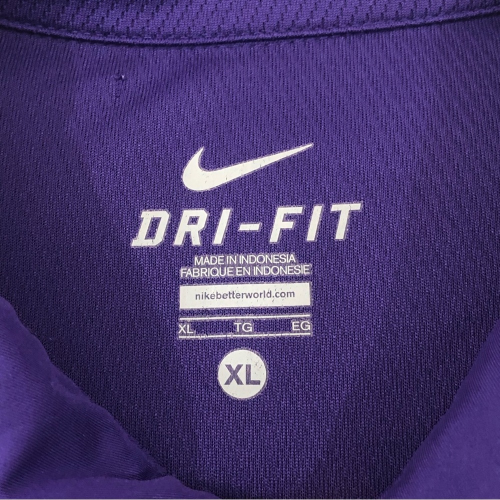 Nike Dri Fit LSU Louisiana Tigers NCAA Football Purple Golf Polo Shirt Mens XL. - Picture 6 of 8